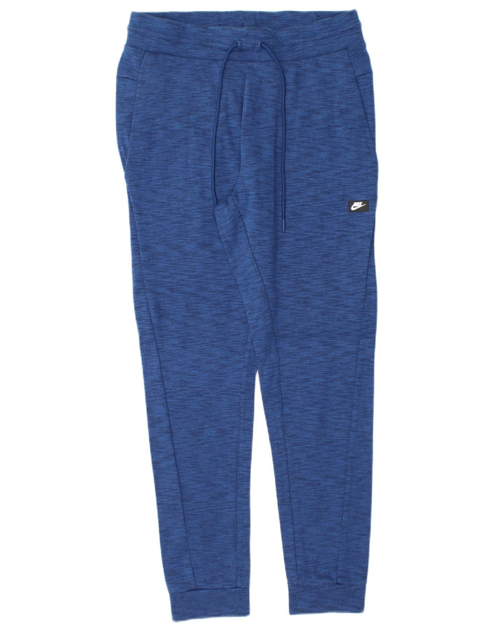 NIKE Hombre Pantalones de chándal Joggers de algodón moteado en azul medio