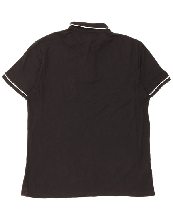 Penguin - Polo de manga corta para hombre, ajuste regular, talla grande, algodón negro