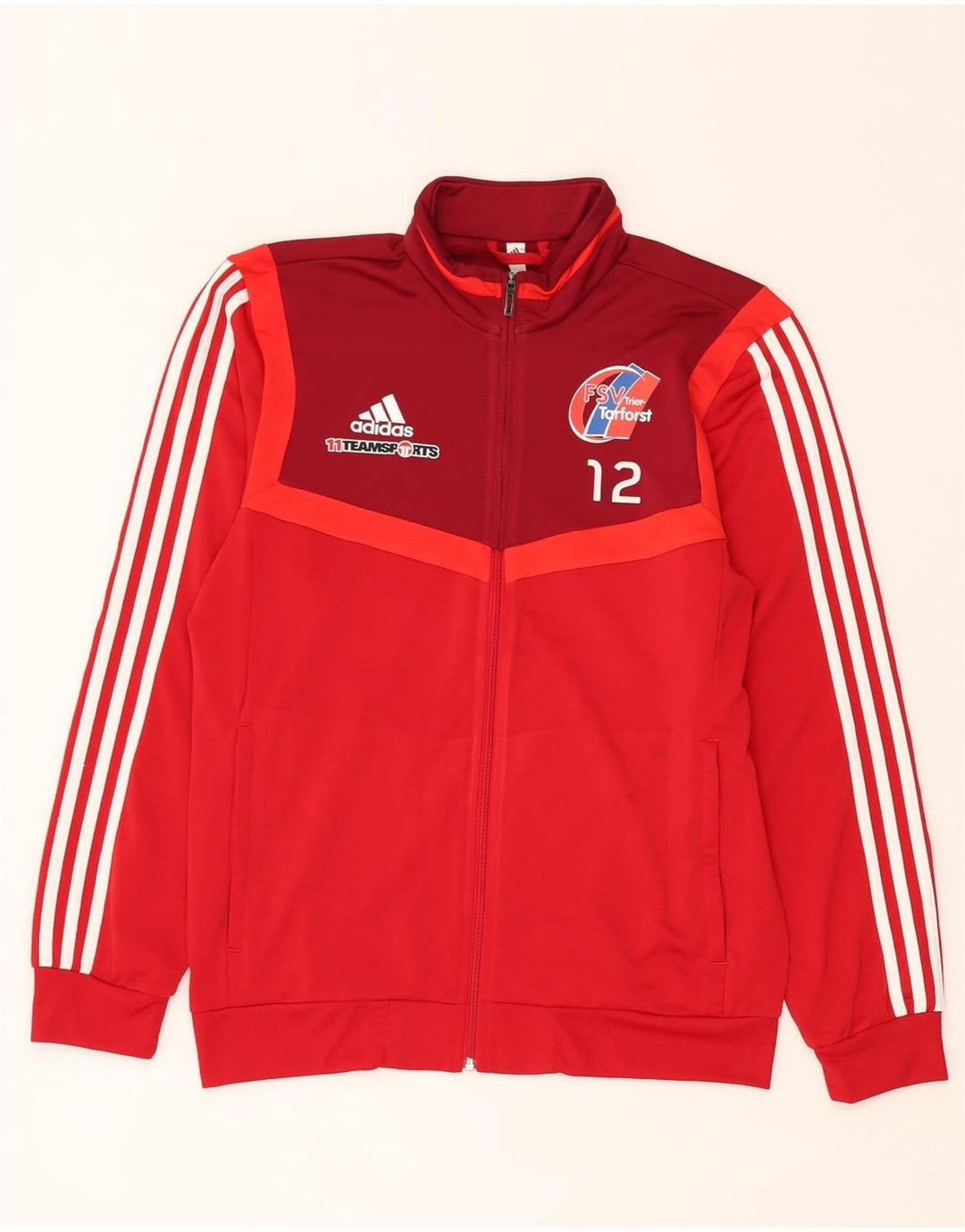 Adidas Mens FSV Trier-Tarforst Graphic Chándal Top Chaqueta Medio Rojo