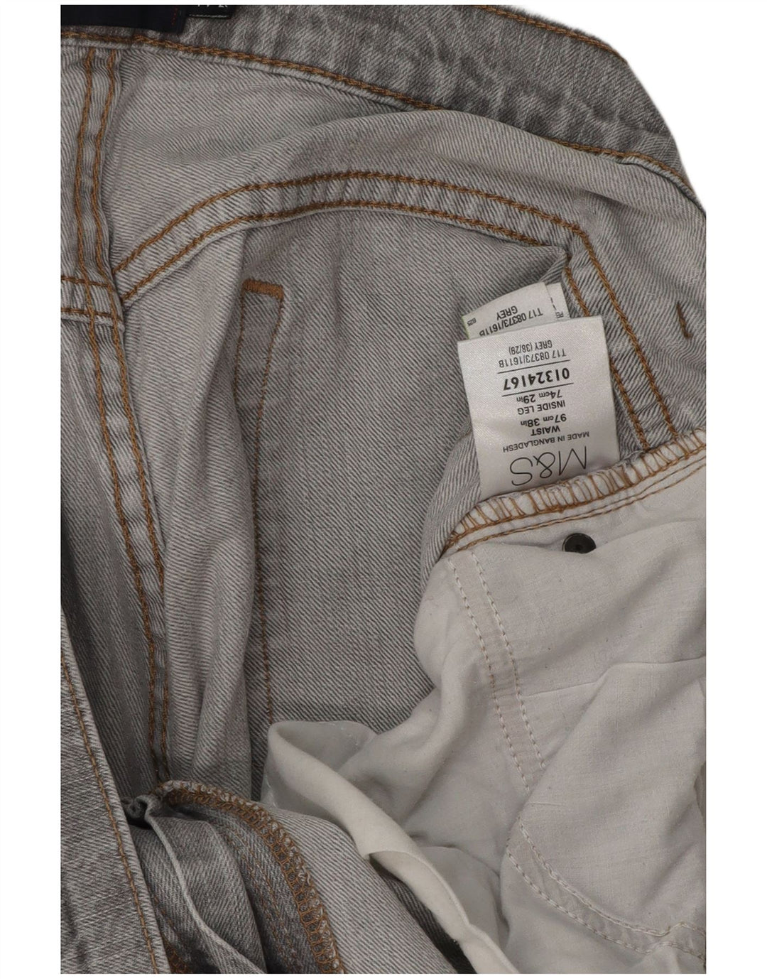 Marks & Spencer Vaqueros rectos azules Harbor para hombre W38 L29 Algodón gris