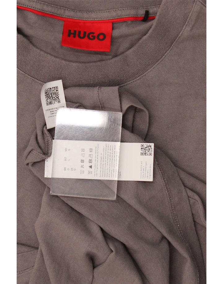 Hugo Boss Hombre Camiseta Top Grande Gris Algodón