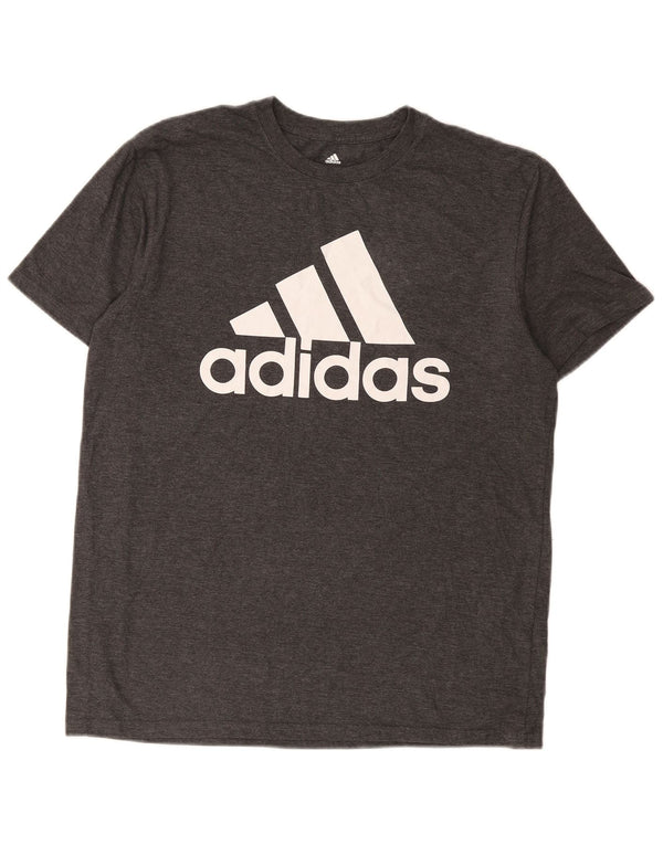 Adidas - Camiseta de golf para hombre con gráfico, talla grande, algodón gris