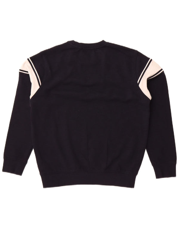 Guess Hombre Sudadera Estampada Jersey Small Azul Marino Colorblock Algodón