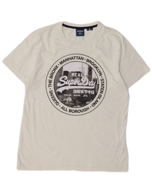 SUPERDRY Camiseta gráfica para mujer Top UK 40 XL Algodón blanco