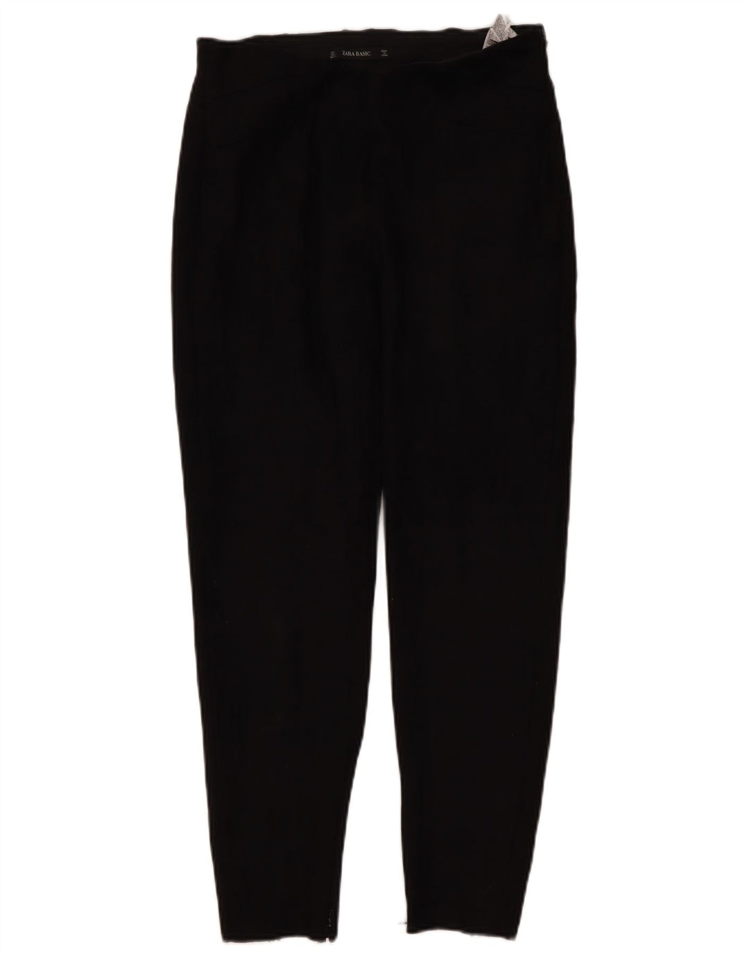 Zara Mujer Pantalones Casuales Slim Large W32 L26 Poliéster Negro