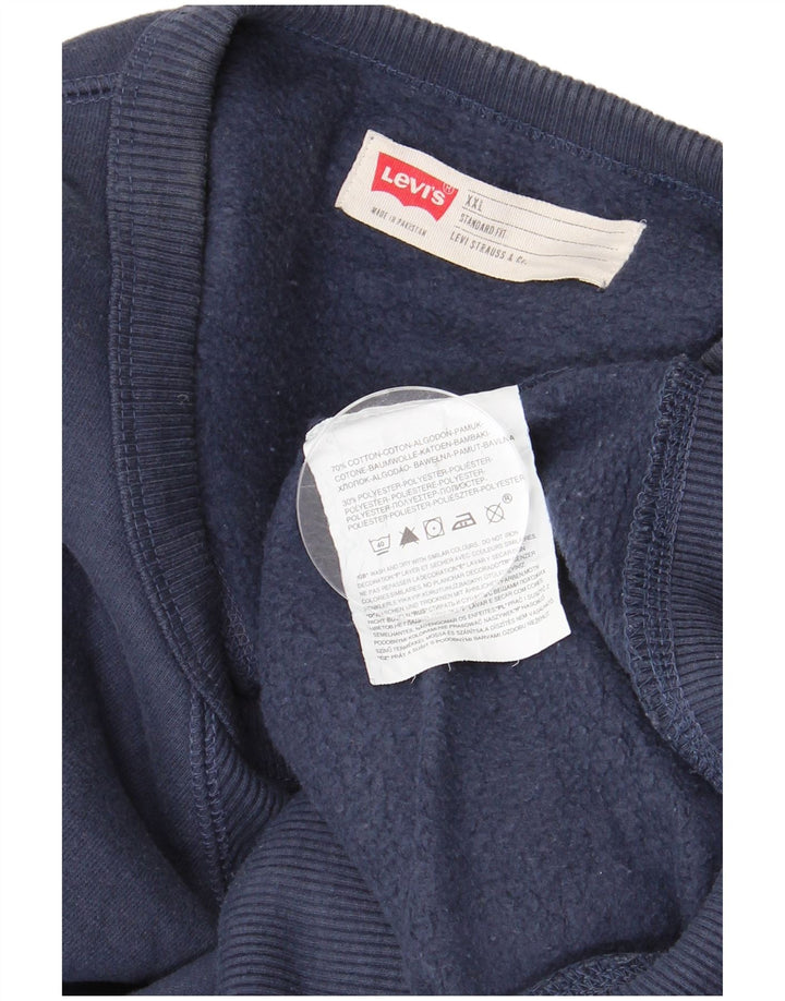 LEVI'S Sudadera de ajuste estándar para hombre, talla 2XL, algodón azul marino