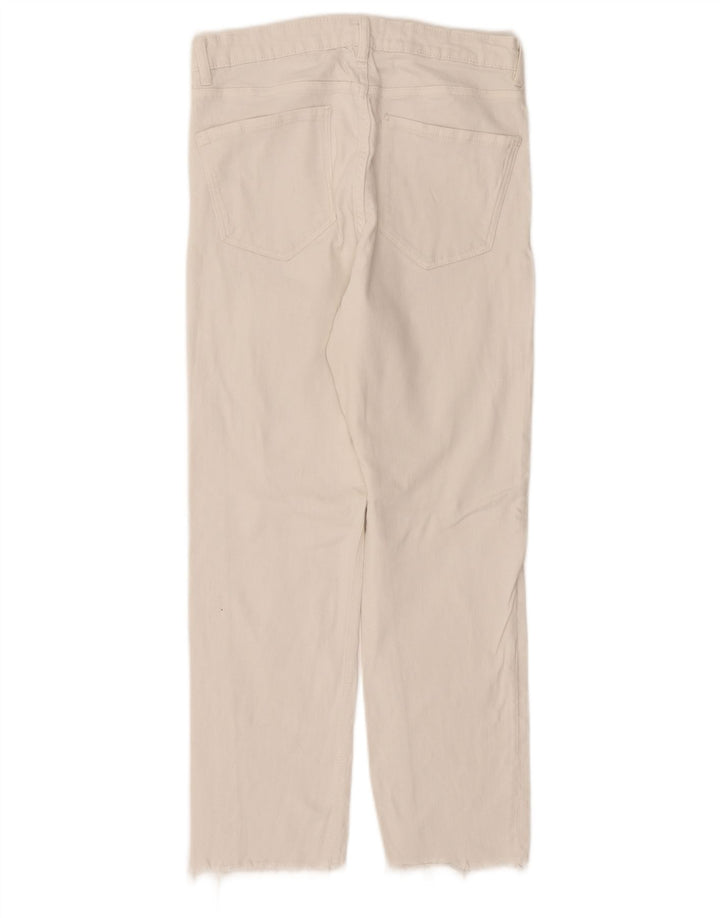 Zara Jeans Rectos Mujer EU 40 Medium W30 L27 Blanco