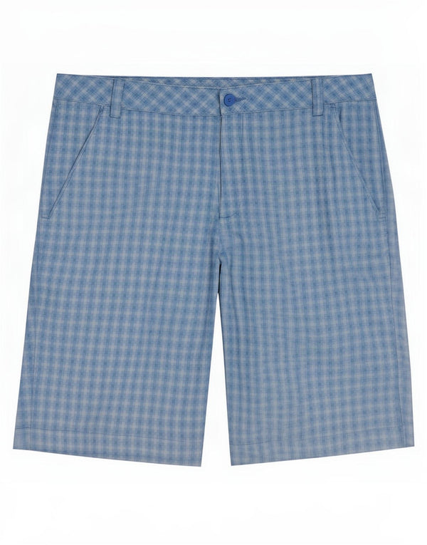 Puma Pantalones cortos chinos para hombre, talla grande, W36, cuadros azules