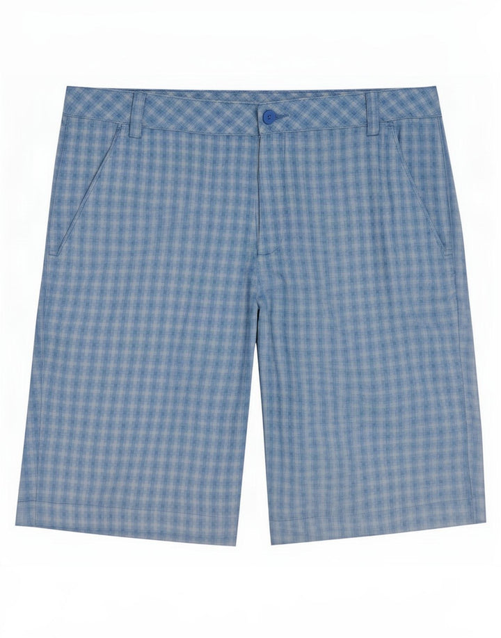 Puma Pantalones cortos chinos para hombre, talla grande, W36, cuadros azules