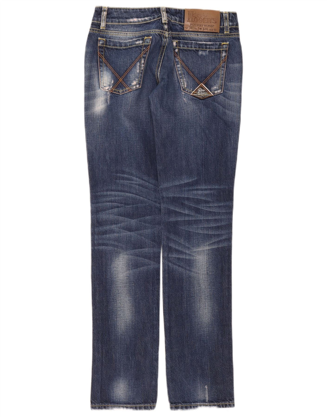 Roy Rogers Vaqueros Rectos Desgastados para Mujer W26 L32 Algodón Azul