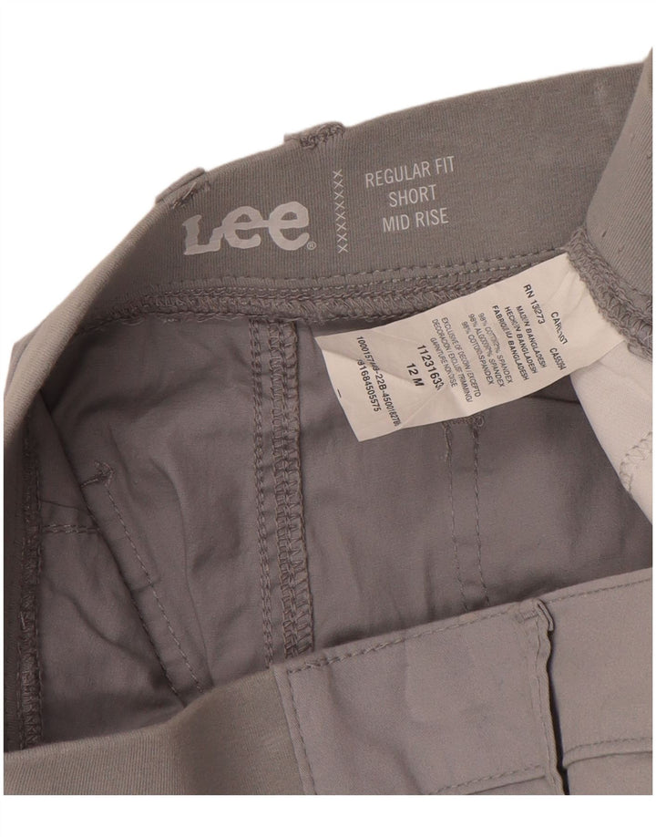 Lee Pantalones cortos cargo de talle medio para mujer, ajuste regular, talla 12, grande, W34, color gris
