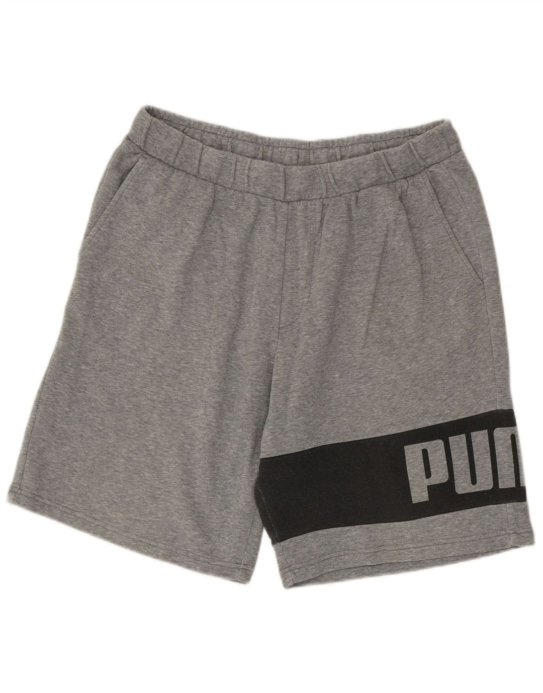 Puma Pantalones cortos deportivos gráficos para hombre XL Gris Colorblock