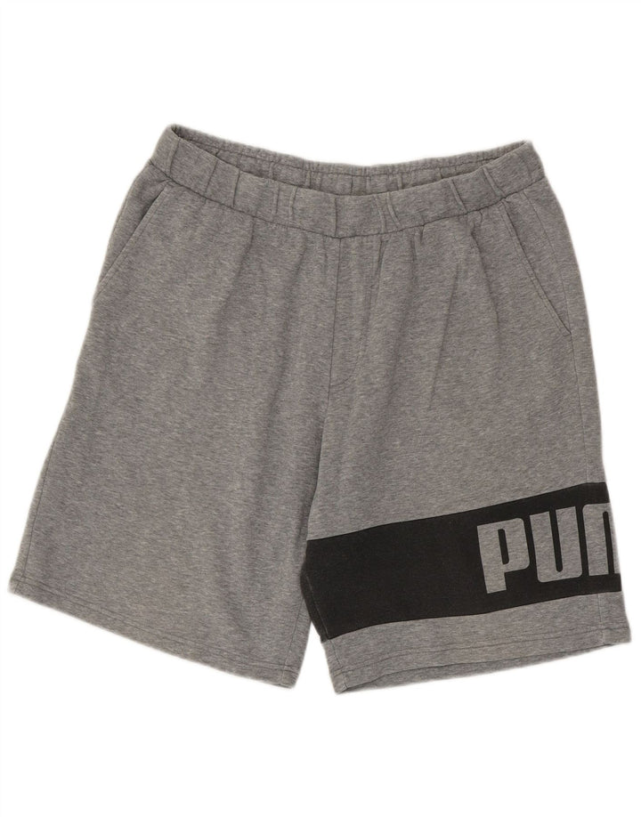 Puma Pantalones cortos deportivos gráficos para hombre XL Gris Colorblock