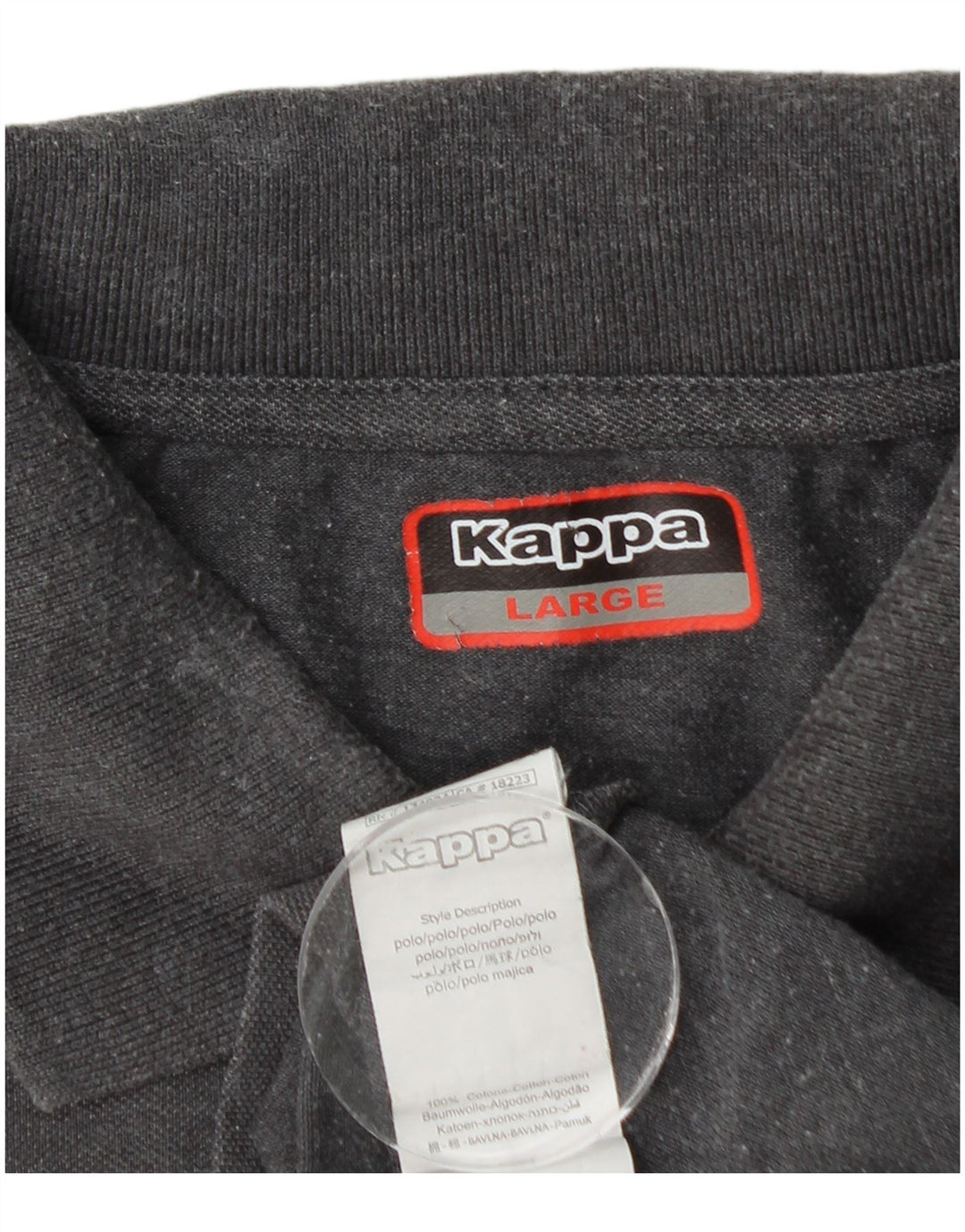 KAPPA Polo Hombre Grande Gris Algodón