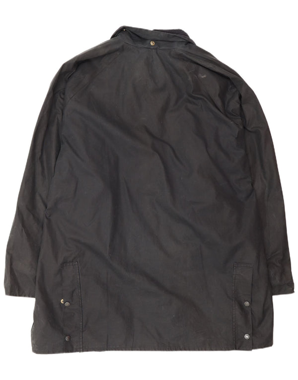 Chaqueta de algodón encerado de corte holgado para hombre azul Oxford UK 42 XL Algodón azul marino