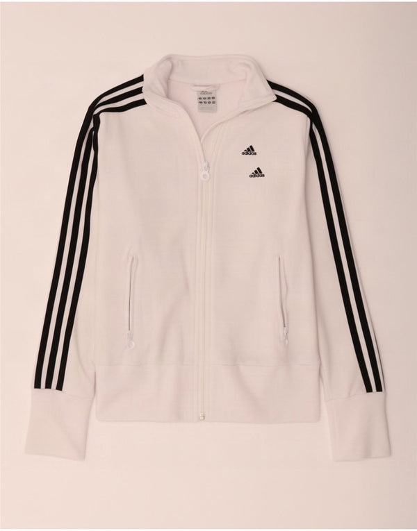 Adidas - Chaqueta de chándal para mujer, talla 8, poliéster blanco pequeño
