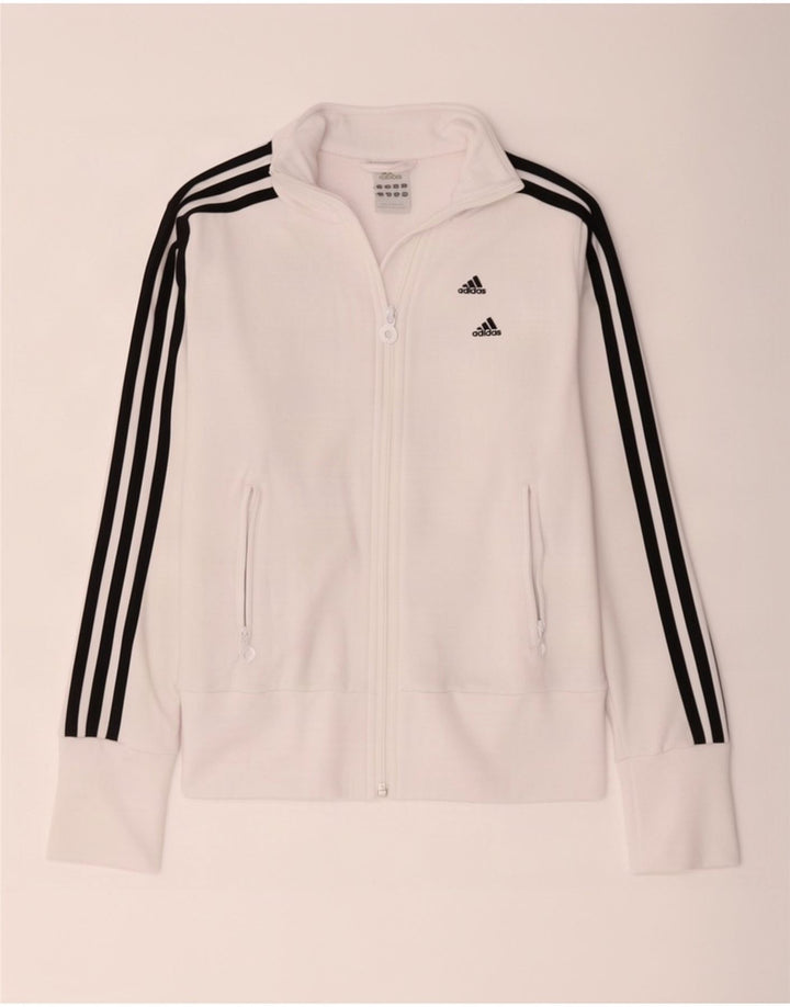 Adidas - Chaqueta de chándal para mujer, talla 8, poliéster blanco pequeño