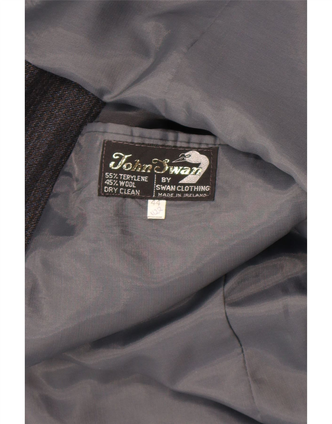 Vintage hombres 2 botones Blazer chaqueta Reino Unido 44 2XL gris rayas terileno