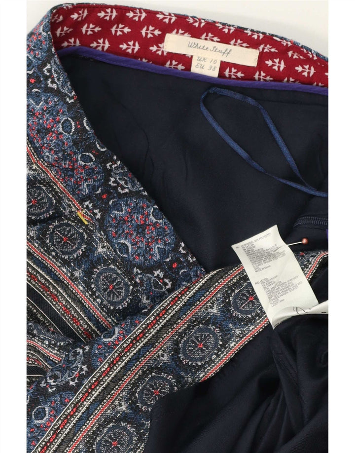 Minifalda para mujer White Stuff UK 10 Small W30 Poliéster geométrico azul