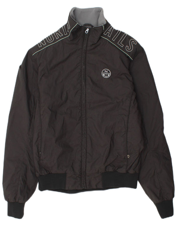 North Sails Chaqueta bomber gráfica para hombre UK 40 Large Poliamida negra
