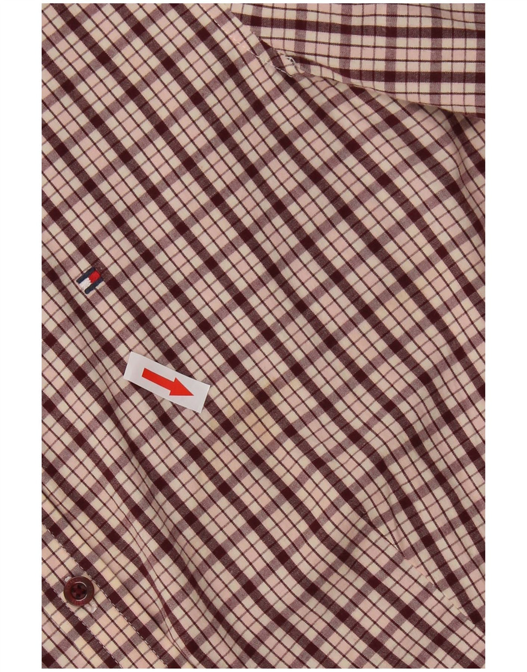 Tommy Hilfiger Camisa para mujer US 6 Medium Granate Check Cotton