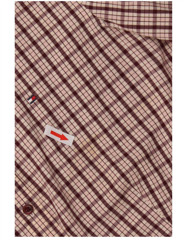 Tommy Hilfiger Camisa para mujer US 6 Medium Granate Check Cotton