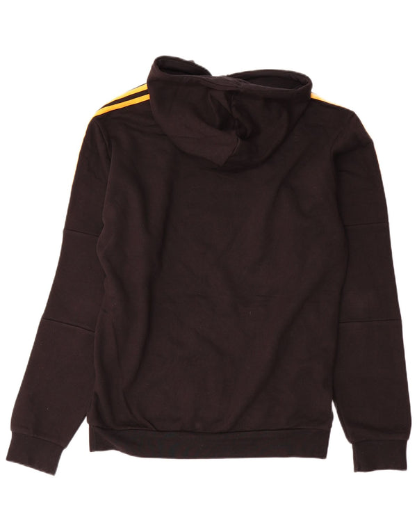 Adidas - Sudadera con capucha para hombre, diseño gráfico, talla pequeña, algodón negro
