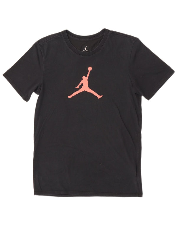 Jordan - Camiseta gráfica Dri Fit para hombre, talla pequeña, algodón negro