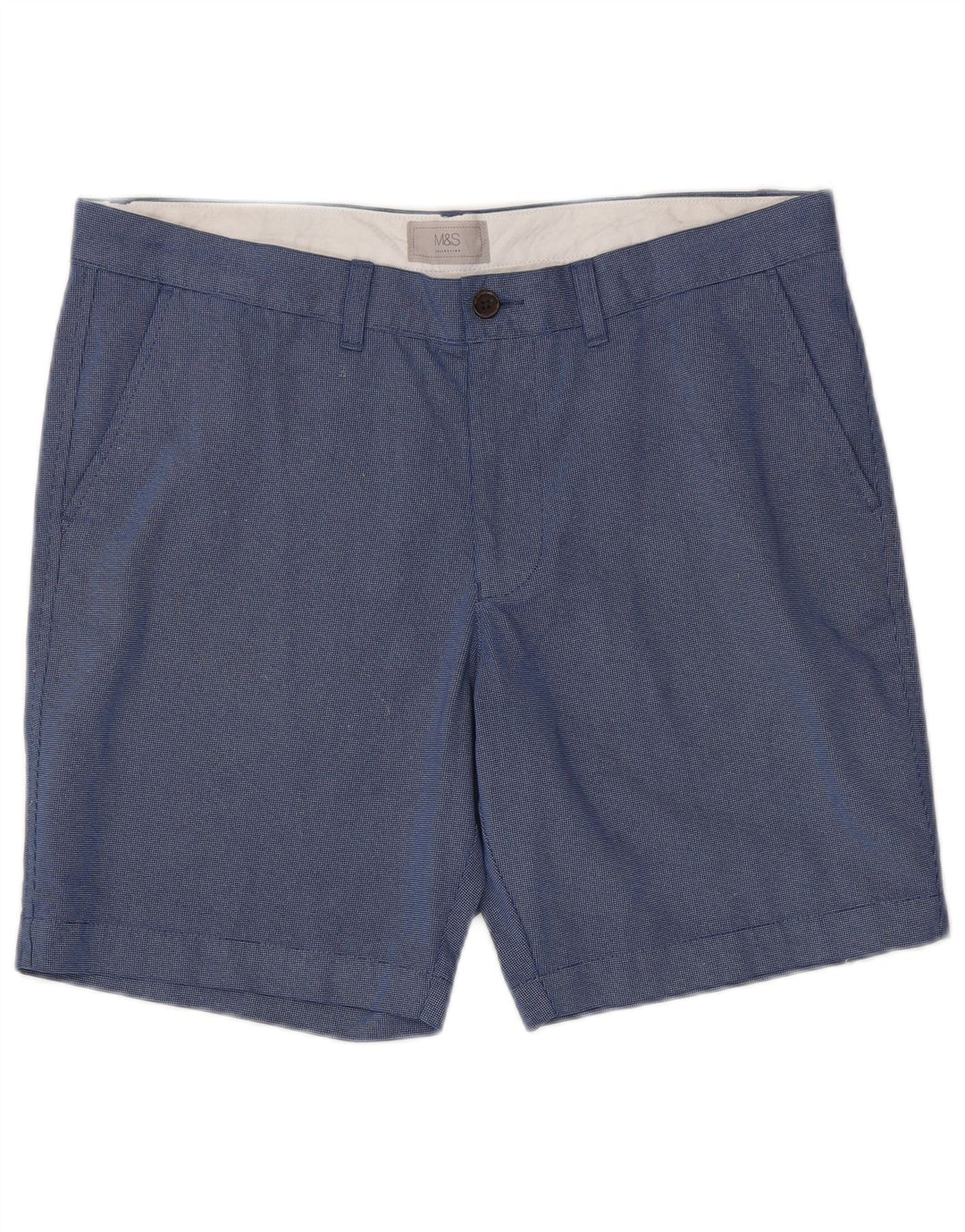 MARKS & SPENCER Pantalones cortos chinos para hombre W36 Algodón azul grande