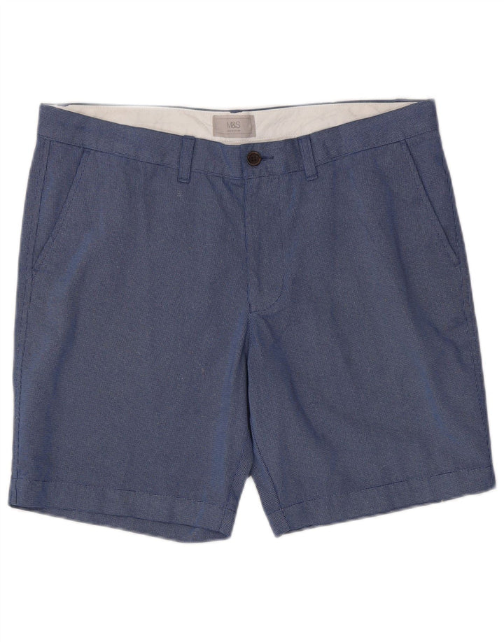 MARKS & SPENCER Pantalones cortos chinos para hombre W36 Algodón azul grande