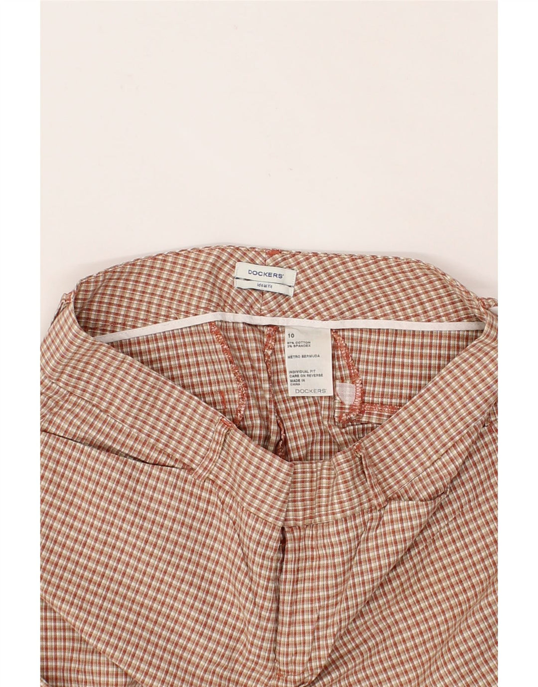 DOCKERS Womens Casual Shorts US 10 Large W32  Red Check Cotton Vintage Dockers and Second-Hand Dockers from Messina Hembry 