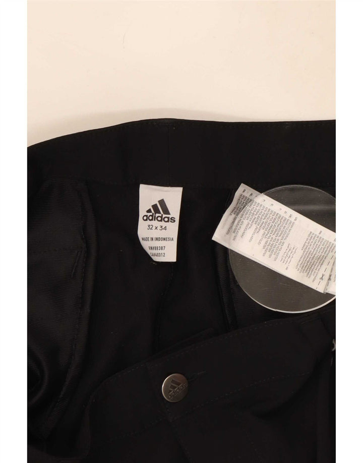 Adidas Pantalones Chinos Slim Para Hombre W32 L34 Poliéster Negro