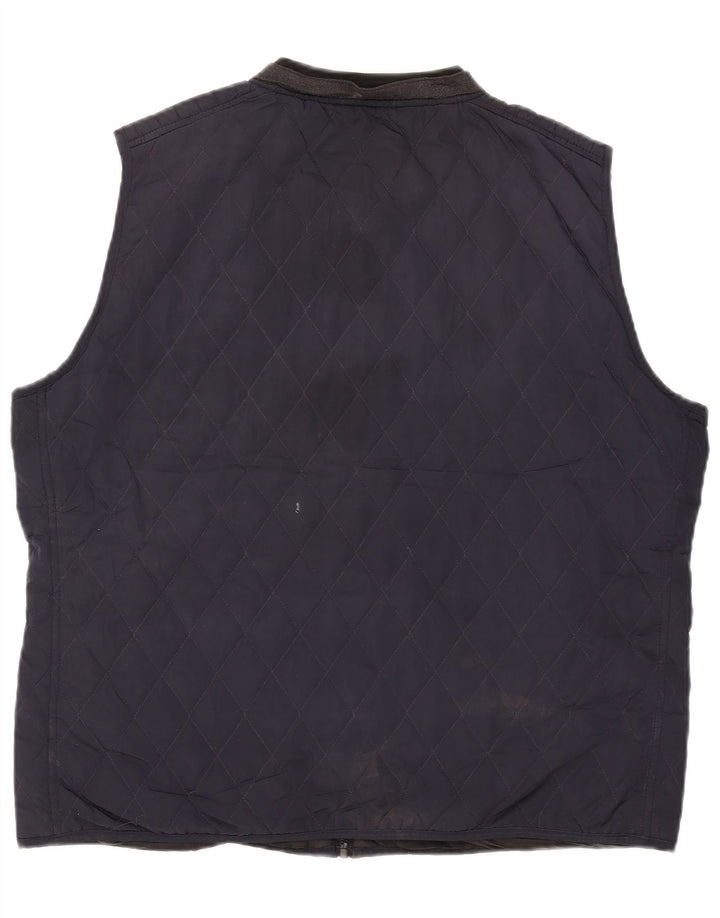 Zara Mens Chaleco Acolchado UK 44 2XL Azul Marino Poliéster