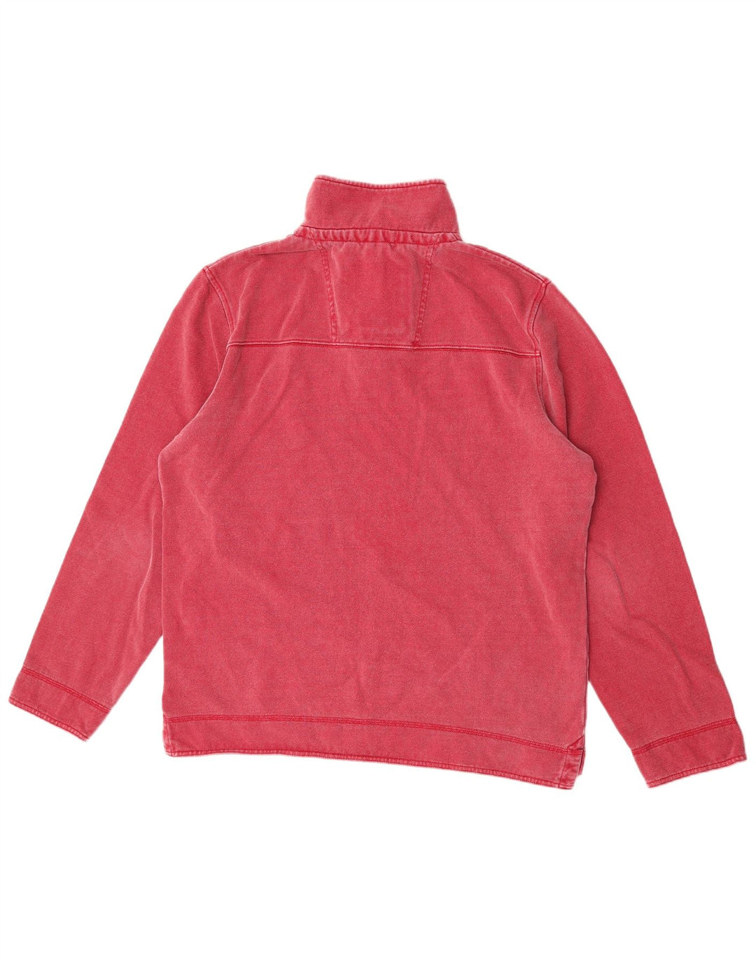 Crew Clothing - Sudadera con cuello y cremallera para hombre, jersey de algodón rojo mediano