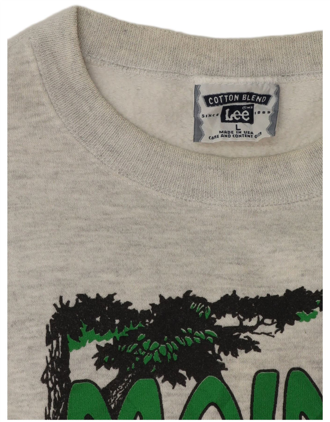 Lee Sudadera Con Estampado De Hombre Jersey Grande De Algodón Moteado Gris
