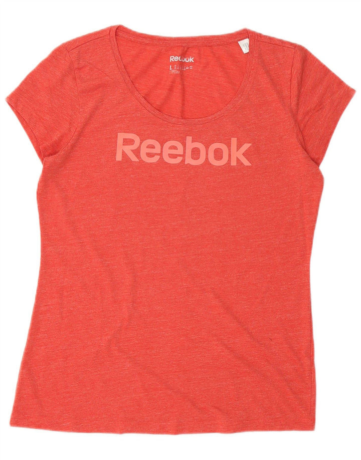 Reebok - Camiseta gráfica para mujer, talla 40, color rojo