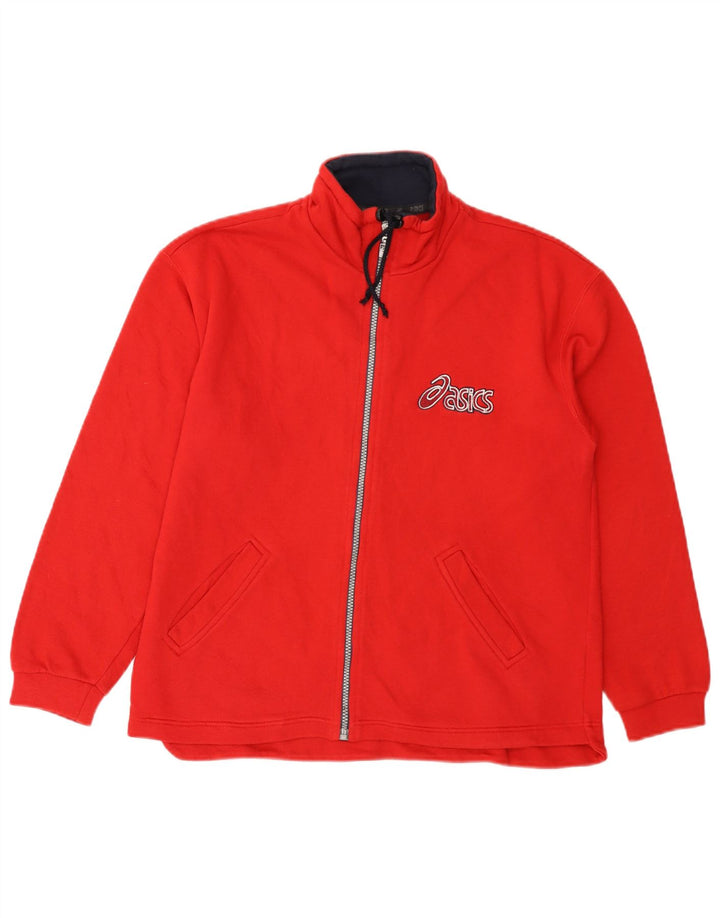ASICS Mens Graphic Chándal Top Chaqueta Pequeña Algodón Rojo