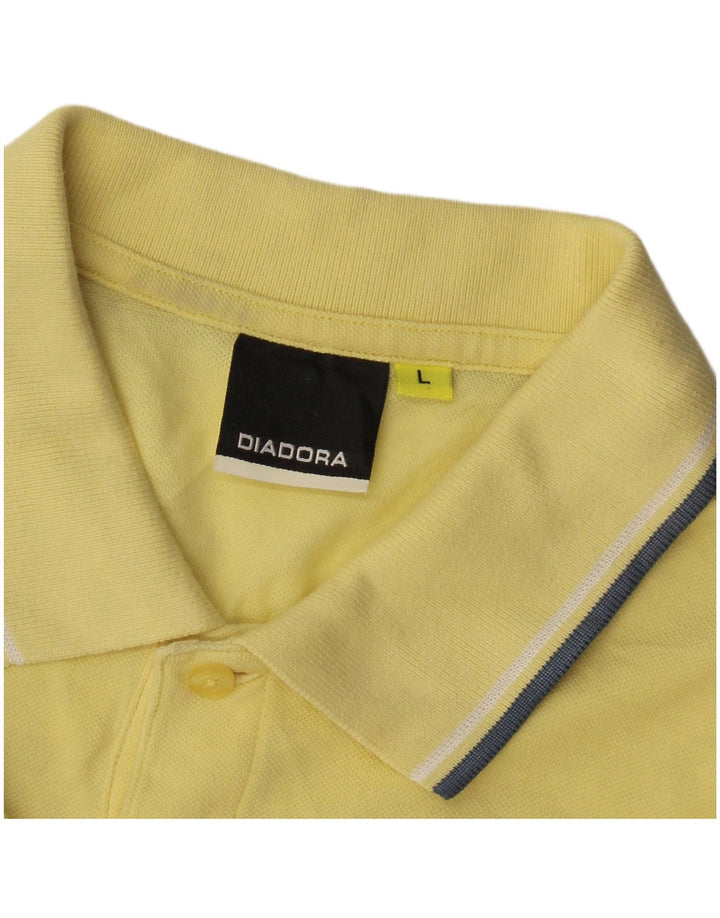 Diadora Polo Hombre Amarillo Grande