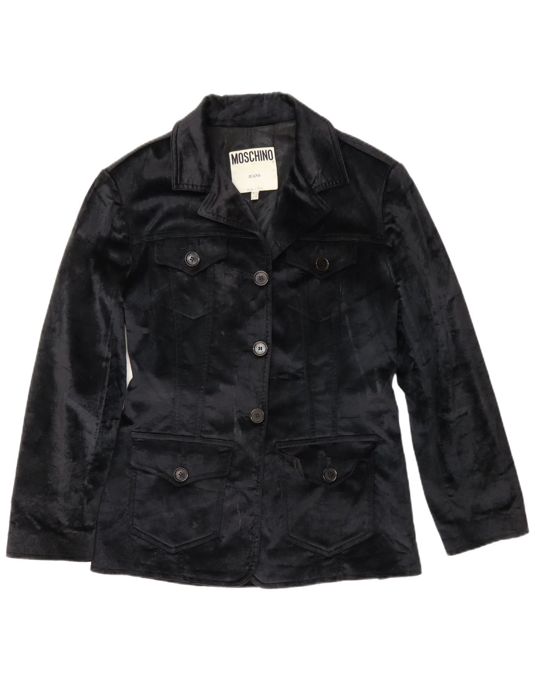 Moschino Chaqueta Blazer de Terciopelo para Mujer Reino Unido 42 Mediano Negro