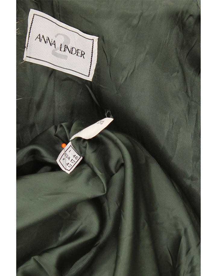 Anna Linder Abrigo para mujer IT 46 Lana virgen verde grande