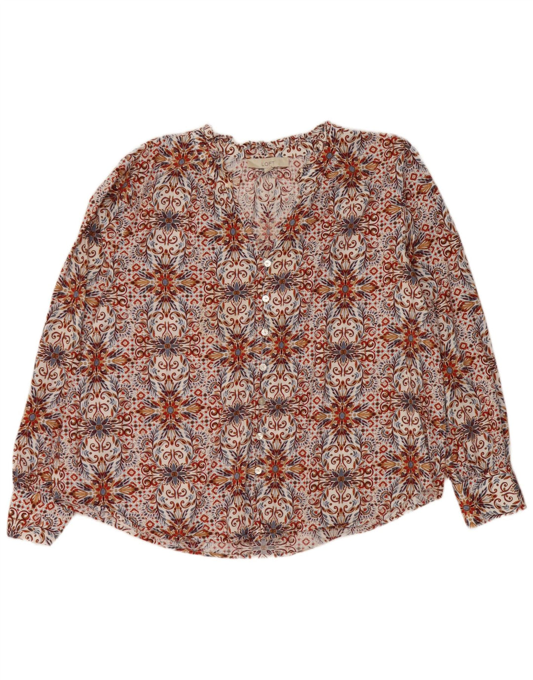 LOFT Blusa tipo camisa para mujer UK 40 XL Algodón Paisley multicolor