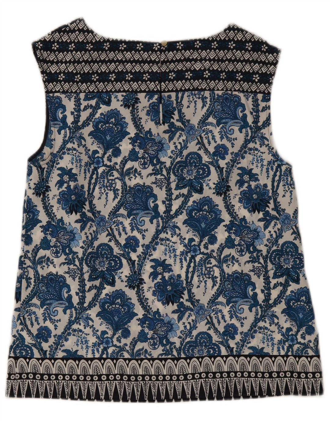 Oasis Blusa sin mangas para mujer Top UK 42 Poliéster floral azul medio