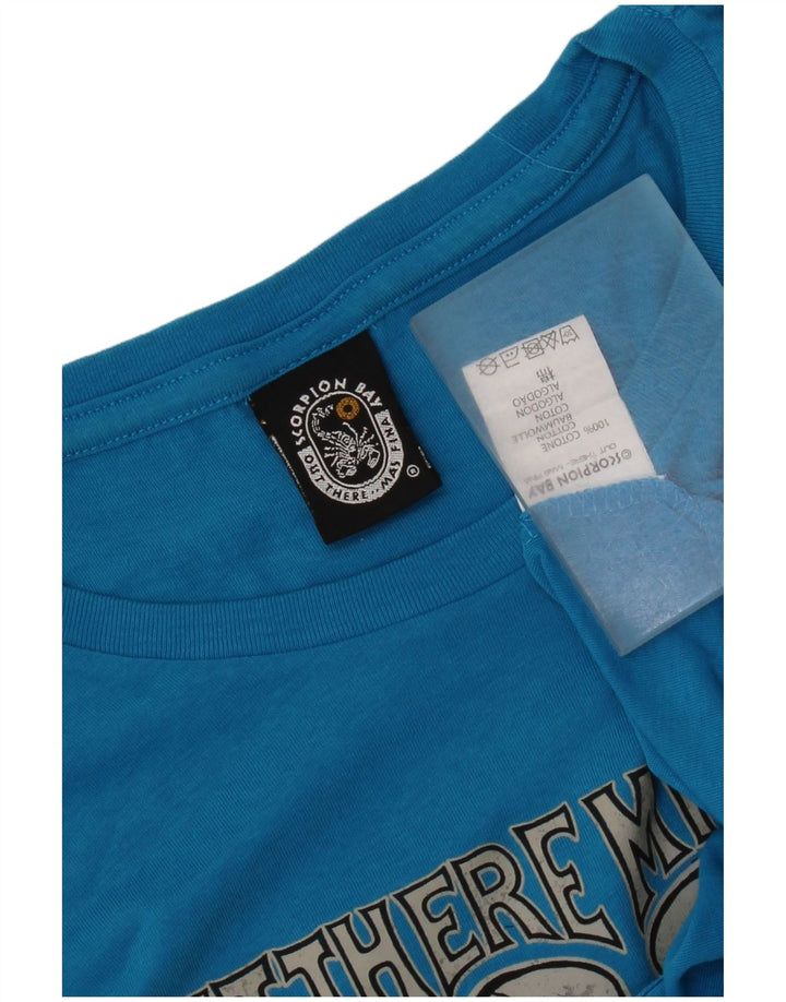 Scorpion Bay Camiseta gráfica para hombre Top grande de algodón azul