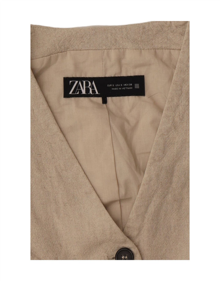 Zara Mujer Chaleco UK 10 Small Beige