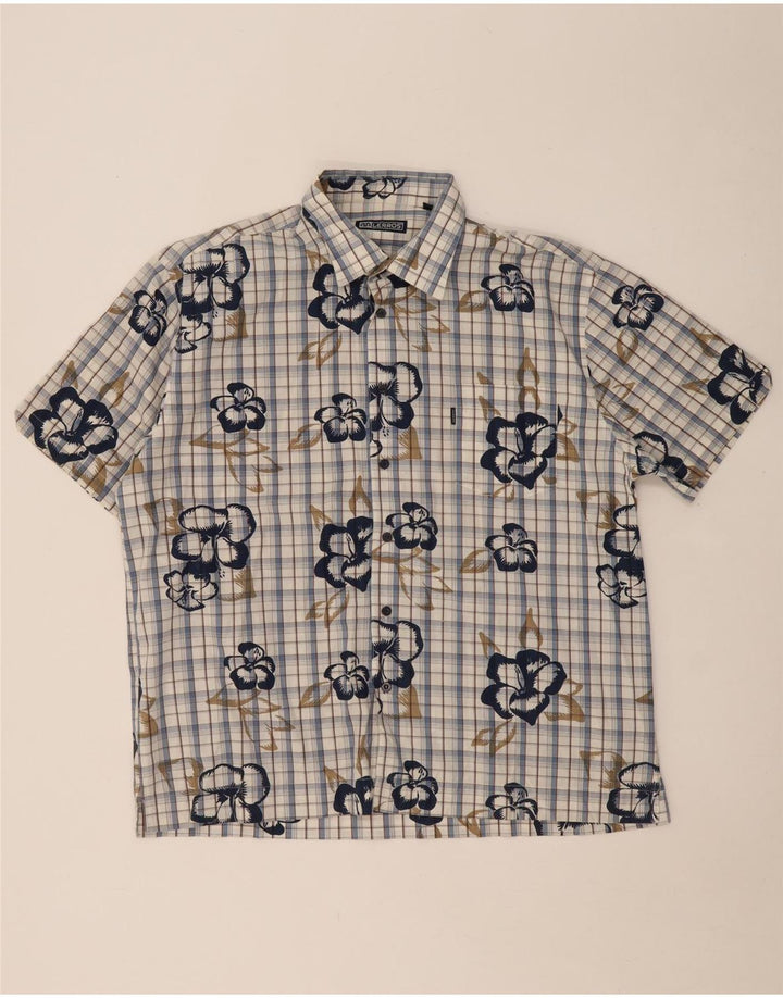 LERROS Camisa Manga Corta Hombre XL Azul Cuadros Algodón