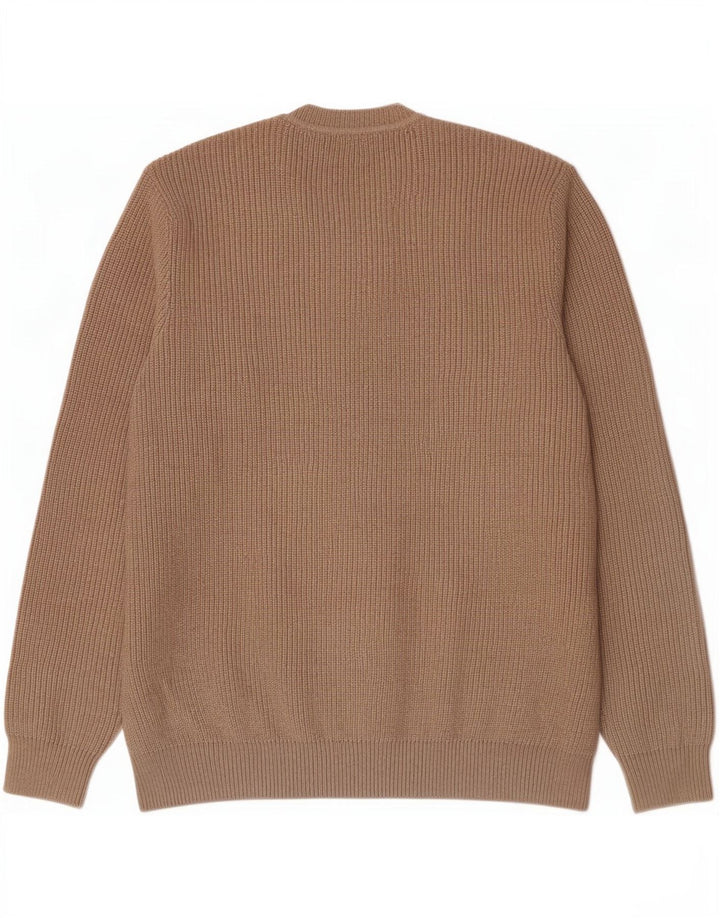 Marks & Spencer - Jersey de cuello redondo para hombre, talla grande, algodón marrón