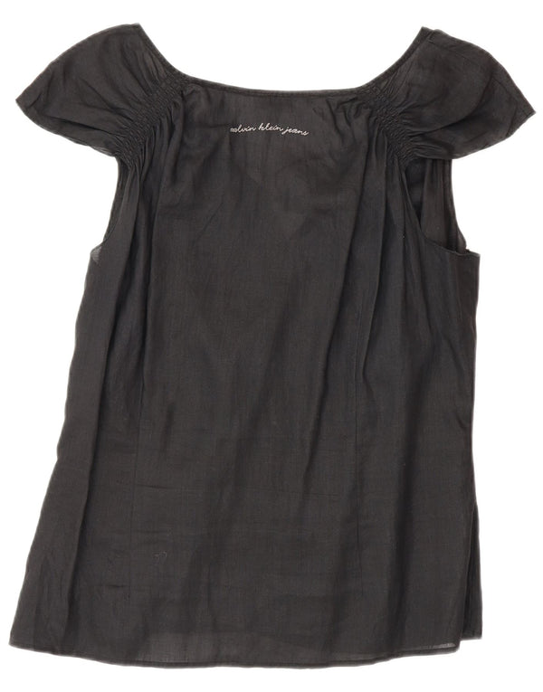 Calvin Klein Jeans Blusa para Mujer Top UK 40 XL Negro