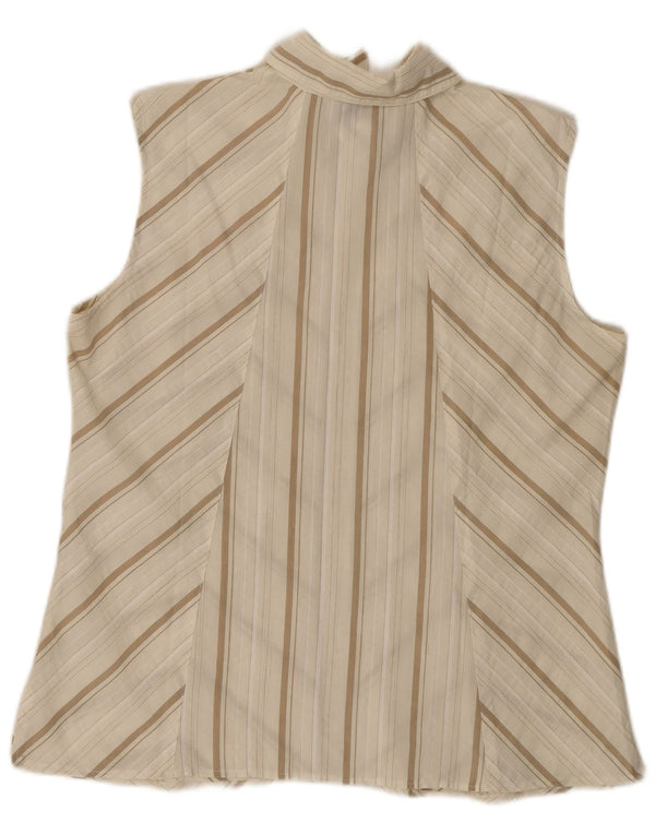 oltre Blusa sin mangas para mujer UK 20 2XL Off White Chevron Poliéster