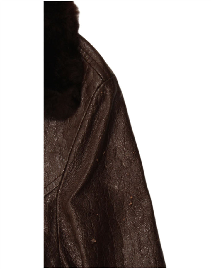 Chaqueta de cuero vintage para mujer IT 42 cuero marrón medio