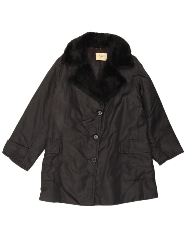 Max & Co. Abrigo cortavientos para mujer UK 42 Mediano Negro